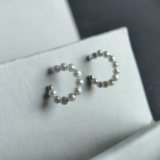 Срібні сережки з перлами 4.75ct