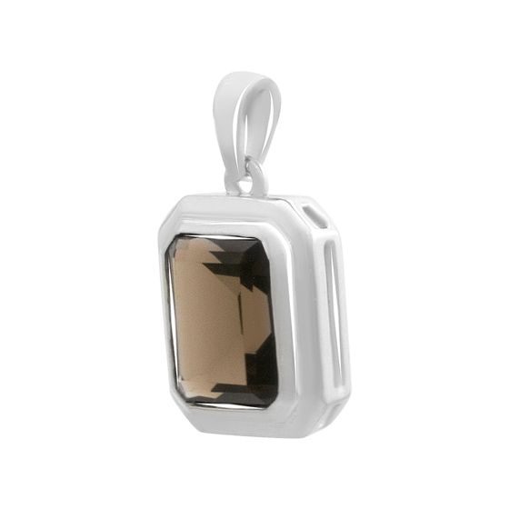 Серебряная подвеска с раухтопазом (дымчатым кварцем) 2.988ct