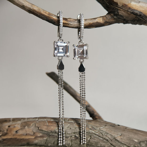 Silver earrings with cubic zirconia