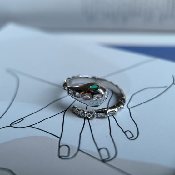 Silver Ring with Fianites