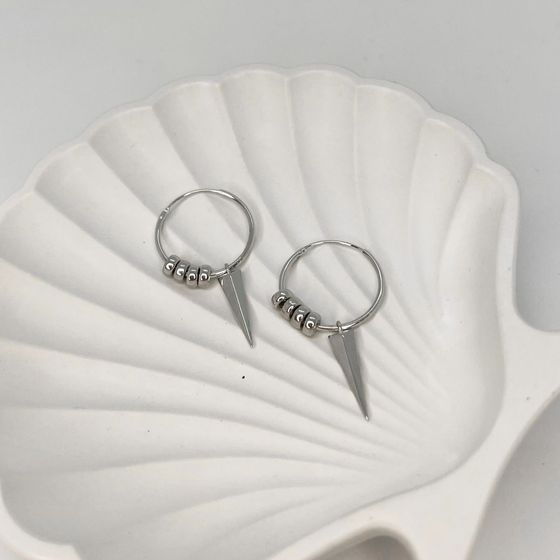 Silver earrings without stones