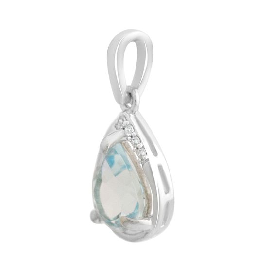 Серебряная подвеска с топазом 1.337ct, фианитами