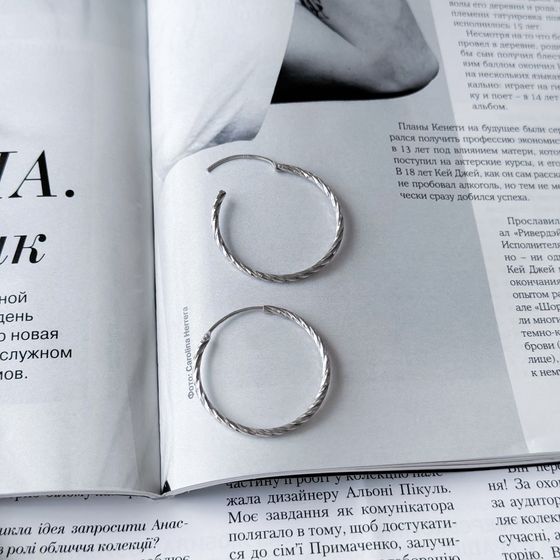Серебряные серьги без камней