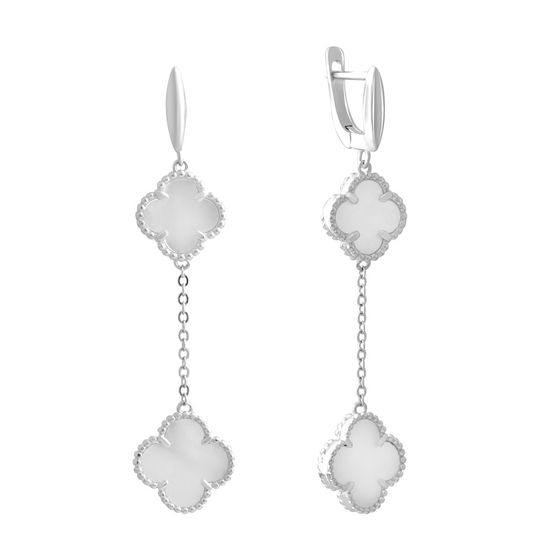 Silver earrings with mother-of-pearl