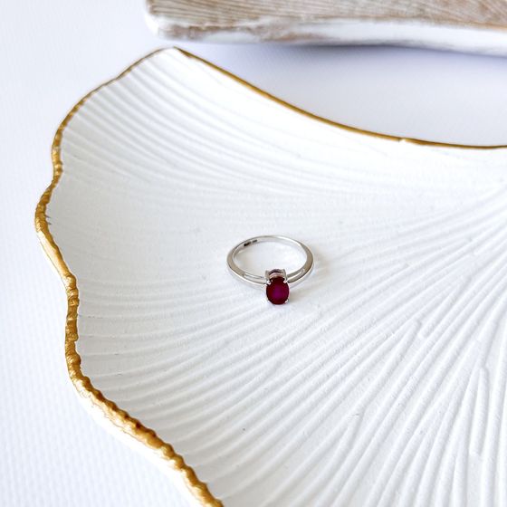 Silver ring with ruby 1.01ct