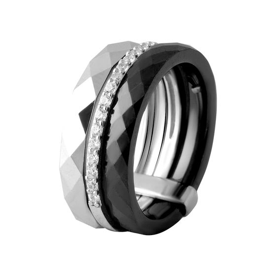 Silver ring with ceramics