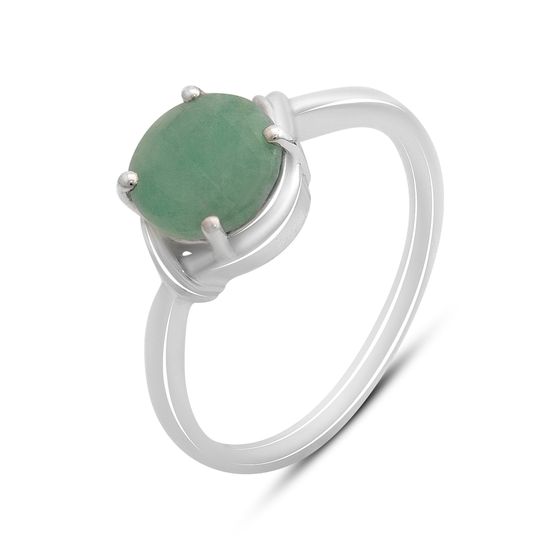Silver ring with a 1.708-carat emerald