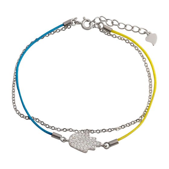 Silver bracelet with phianites