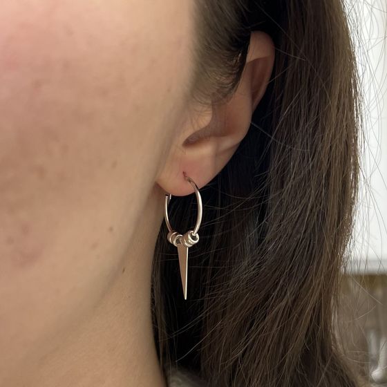 Silver earrings without stones