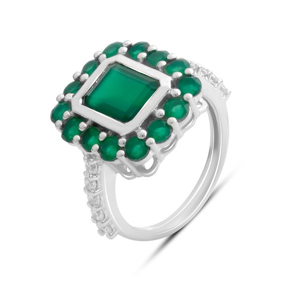 Серебряное кольцо с агатом 3.958ct