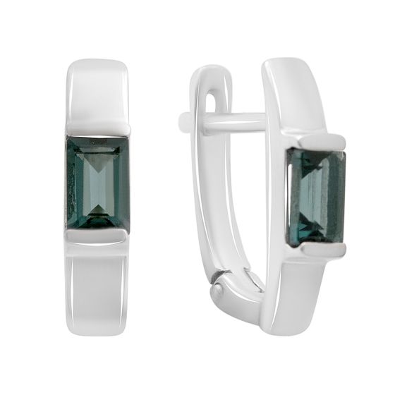 Серебряные серьги с топазом Лондон Блю 1.085ct