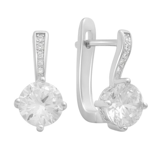 Срібні сережки з фіанітами