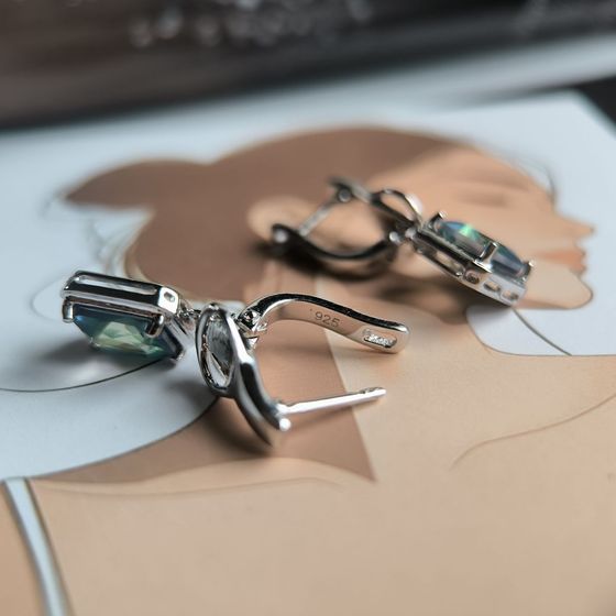 Срібні сережки з містик топазом 3.175ct