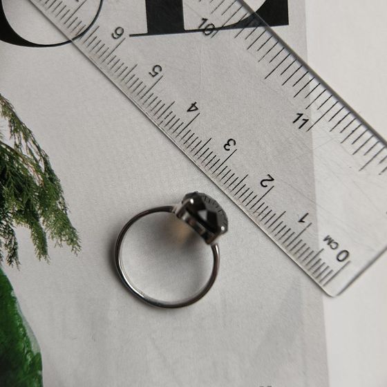 Silver ring with smoky quartz