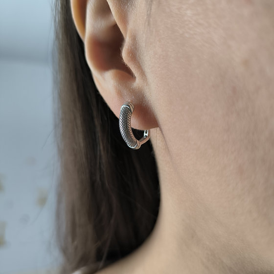 Silver earrings without stones