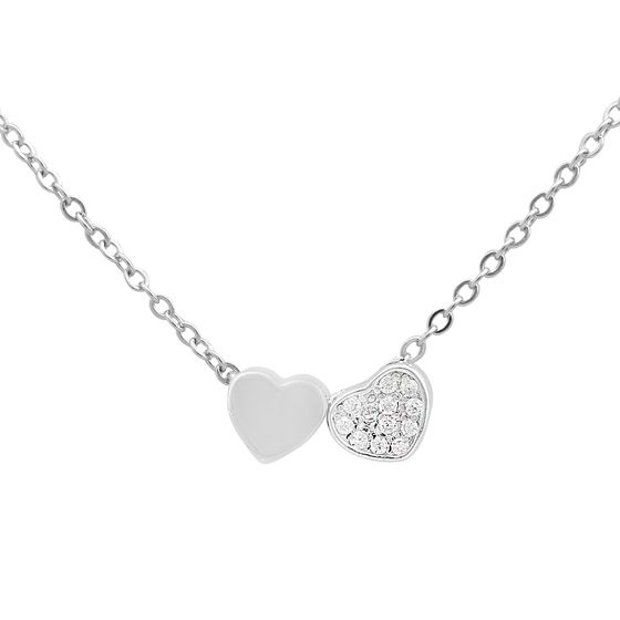 Silver necklace with cubic zirconia