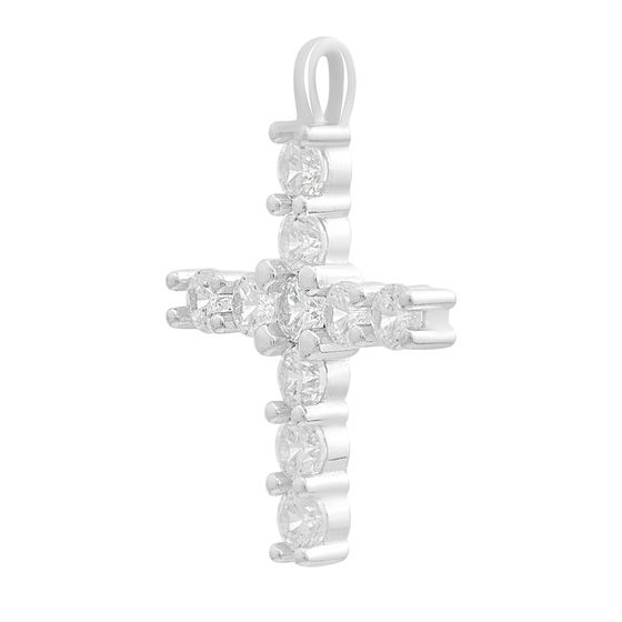 Срібний хрестик з фіанітами