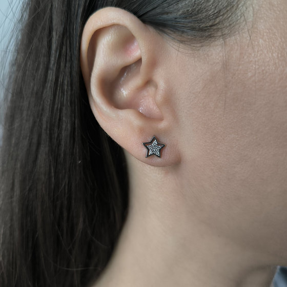 Срібні сережки з фіанітами