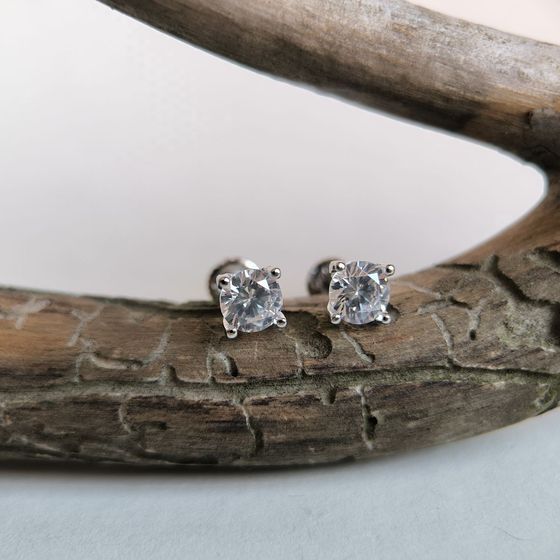 Срібні сережки з фіанітами