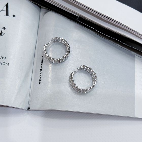 Silver earrings without stones