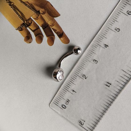 Серебряный пирсинг с фианитами