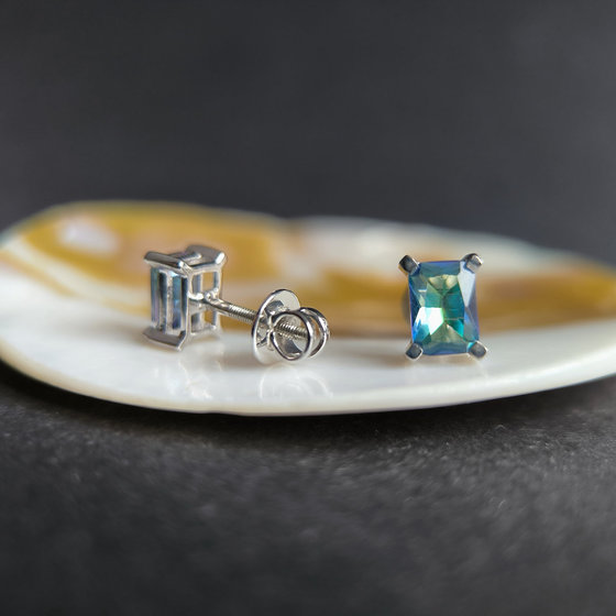 Срібні сережки з містичним топазом 1,292 карата