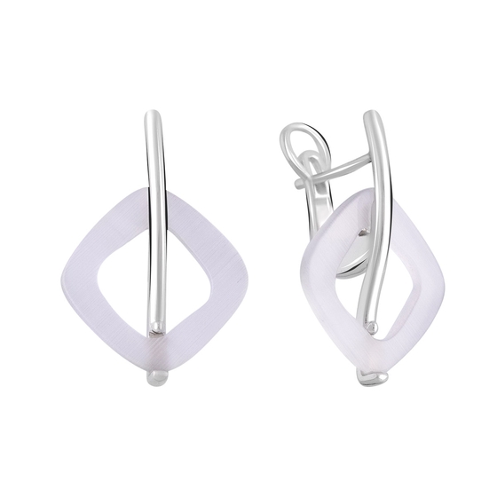 Silver earrings with mother-of-pearl