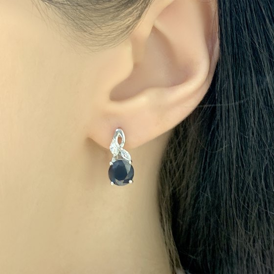 Серебряные серьги с сапфиром 4.023ct