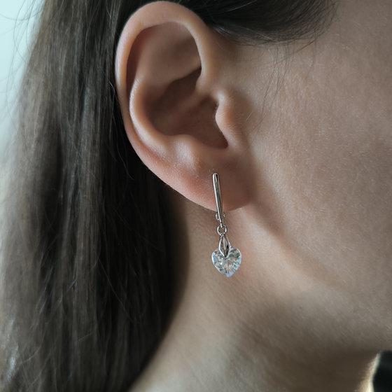 Silver earrings with Phianites
