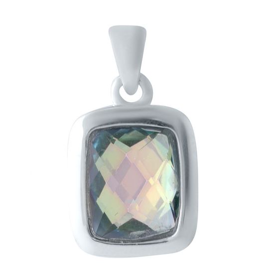 Silver pendant with mystic topaz