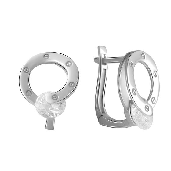 Золоті сережки з фіанітами 0.6ct