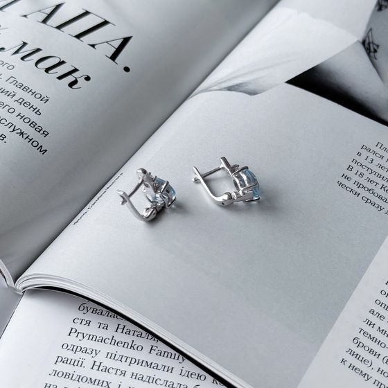Серебряные серьги с топазом 4.924ct