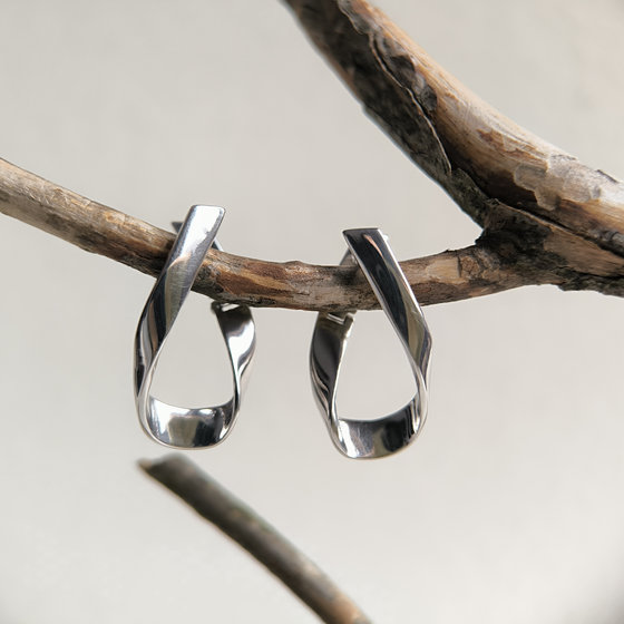 Silver earrings without stones
