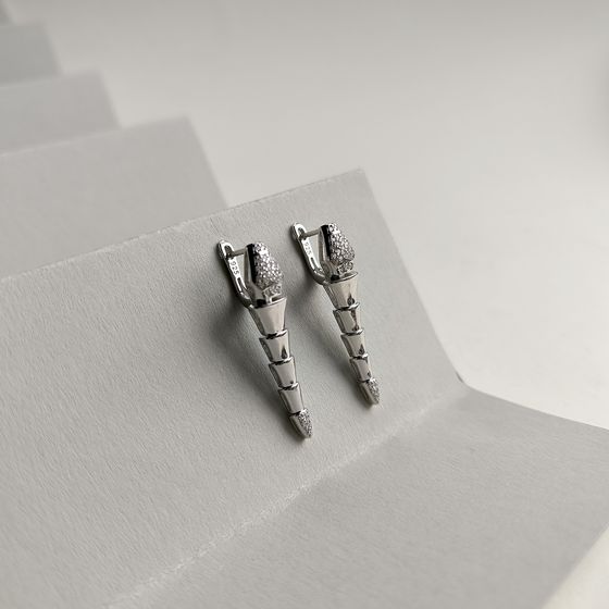 Silver Earrings with Fianites