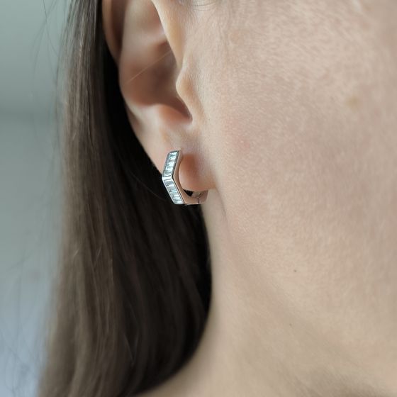 Срібні сережки з фіанітами