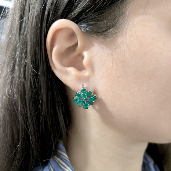 Серебряные серьги с агатом 7.806ct