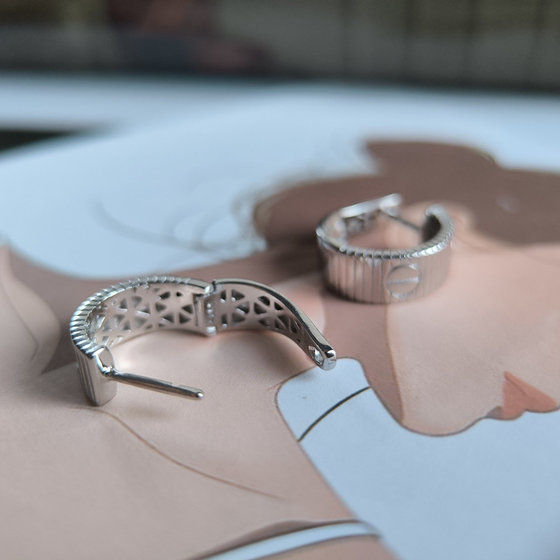 Silver earrings without stones