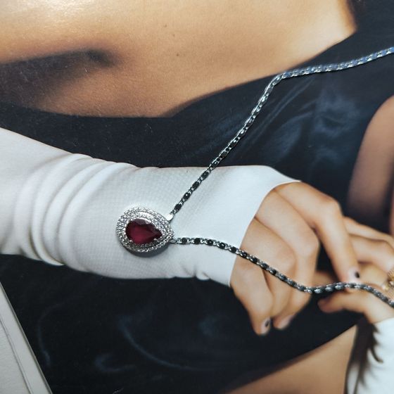 Серебряная подвеска с рубином 3.001ct