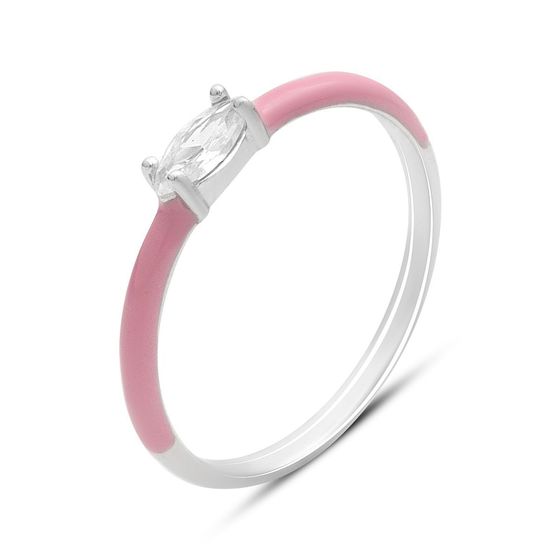 Silver ring with phianites, semallu