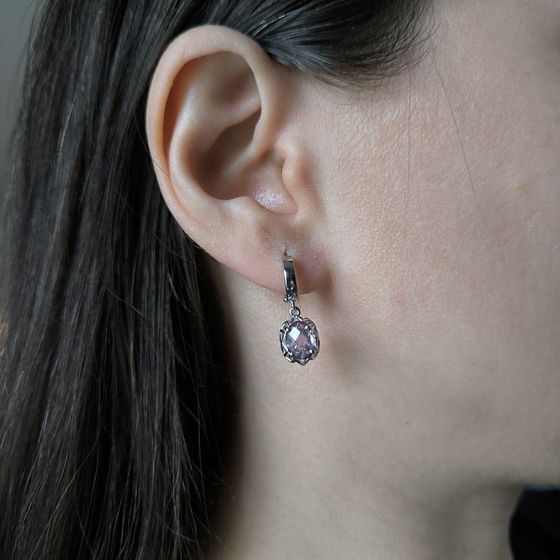 Серебряные серьги с аметистом 1.99ct