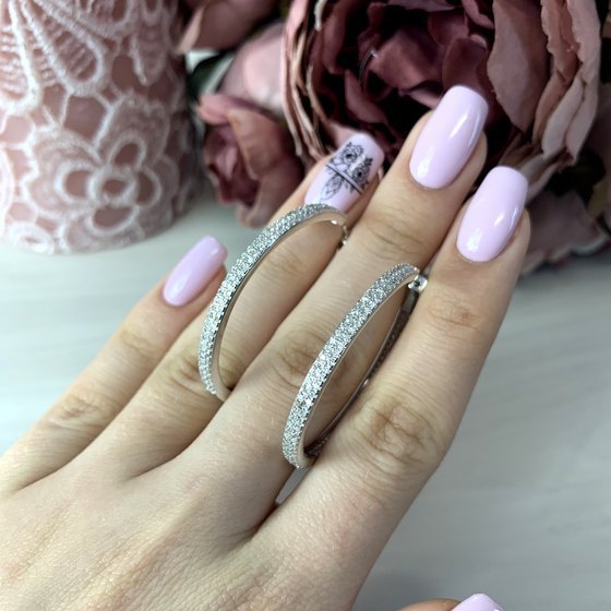 Срібні сережки з фіанітами