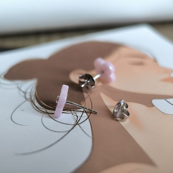 Silver earrings with ceramics