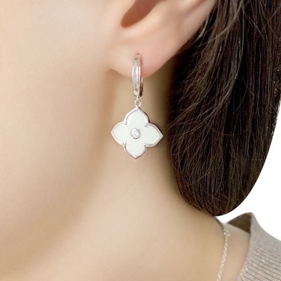 Silver earrings with ceramics
