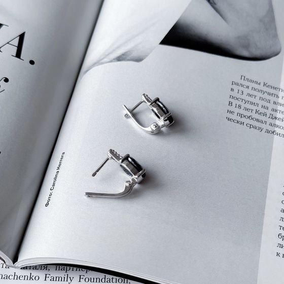 Срібні сережки з сапфіром 6,57 карата