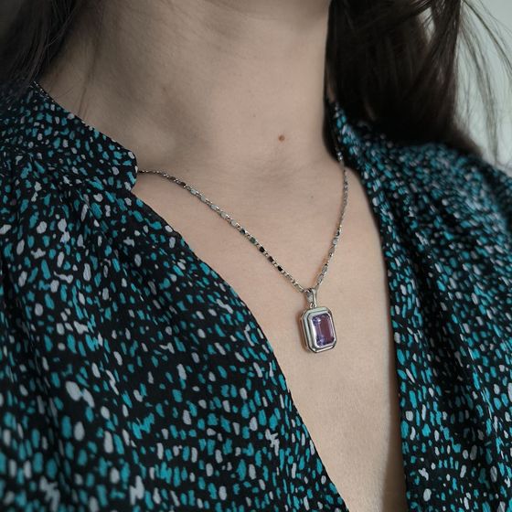 Серебряная подвеска с аметистом 2.9ct