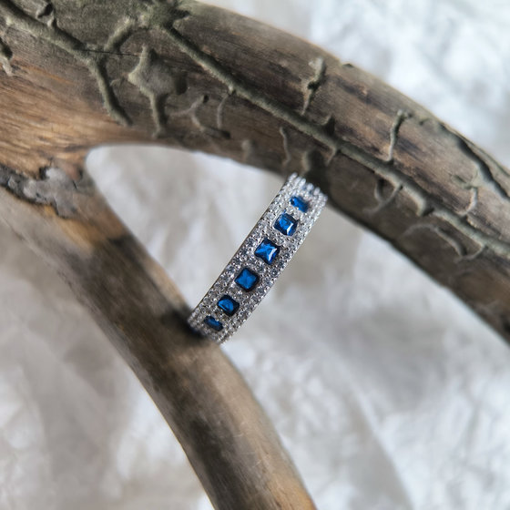 Срібне кільце з сапфіром nano 1.213ct