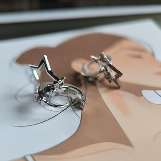 Silver Earrings with Fianites