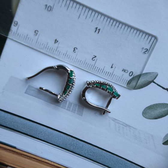 Срібні сережки з агатом 1.395ct