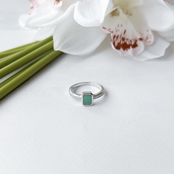 Серебряное кольцо с изумрудом 1.158ct