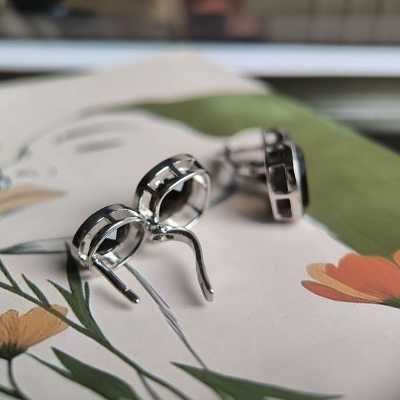 Серебряные серьги с раухтопазом (дымчатым кварцем) 15.475ct